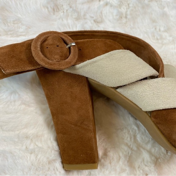 Donald J. Pliner Women's Suede Wraparound Strappy Block Heels Size 9 Shoe Sandal - Picture 8 of 13